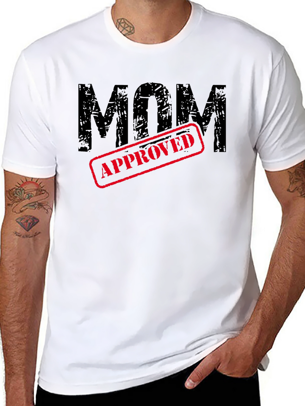 Mom Approved Black T-Shirt - Funny Graphic Tee