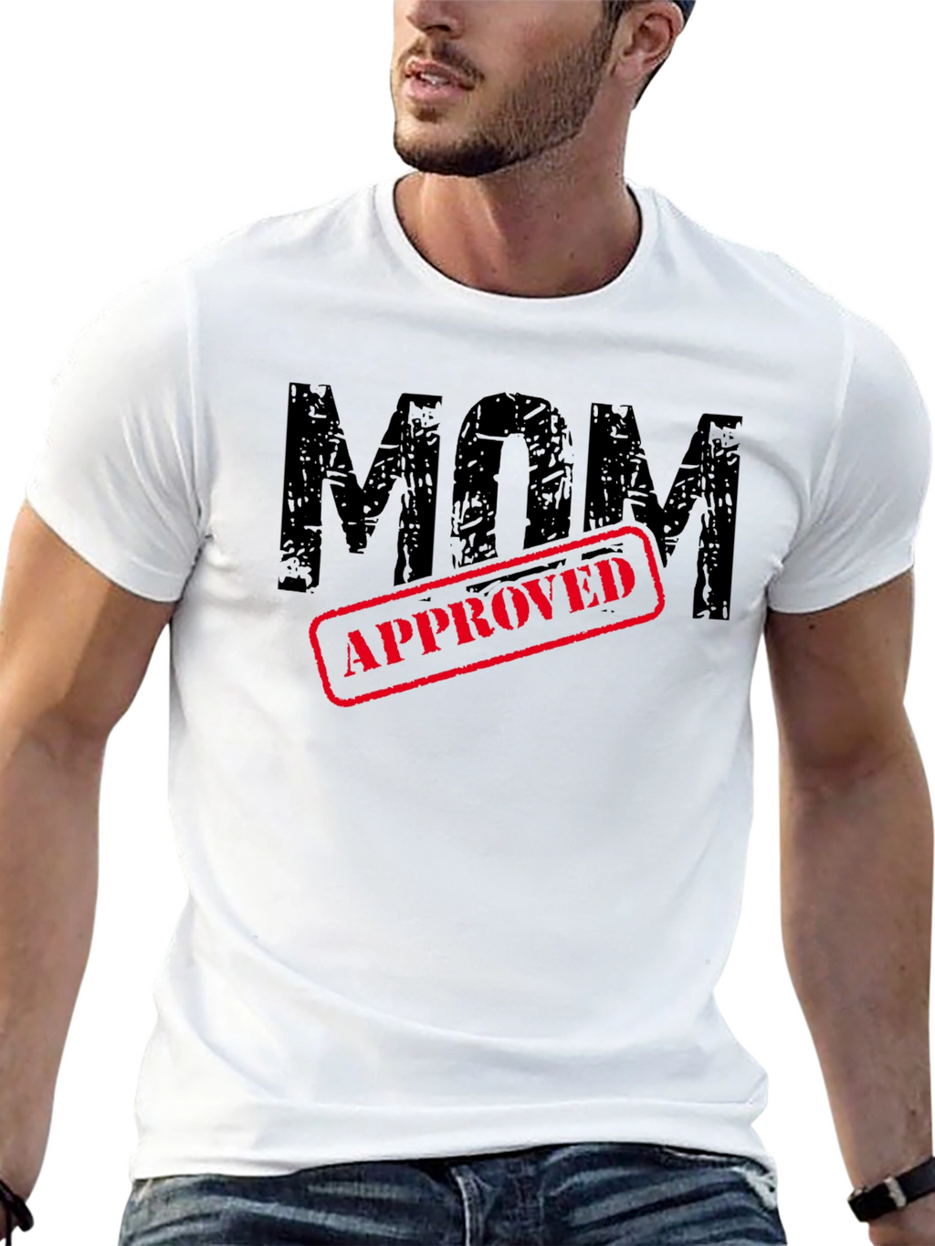 Mom Approved Black T-Shirt - Funny Graphic Tee