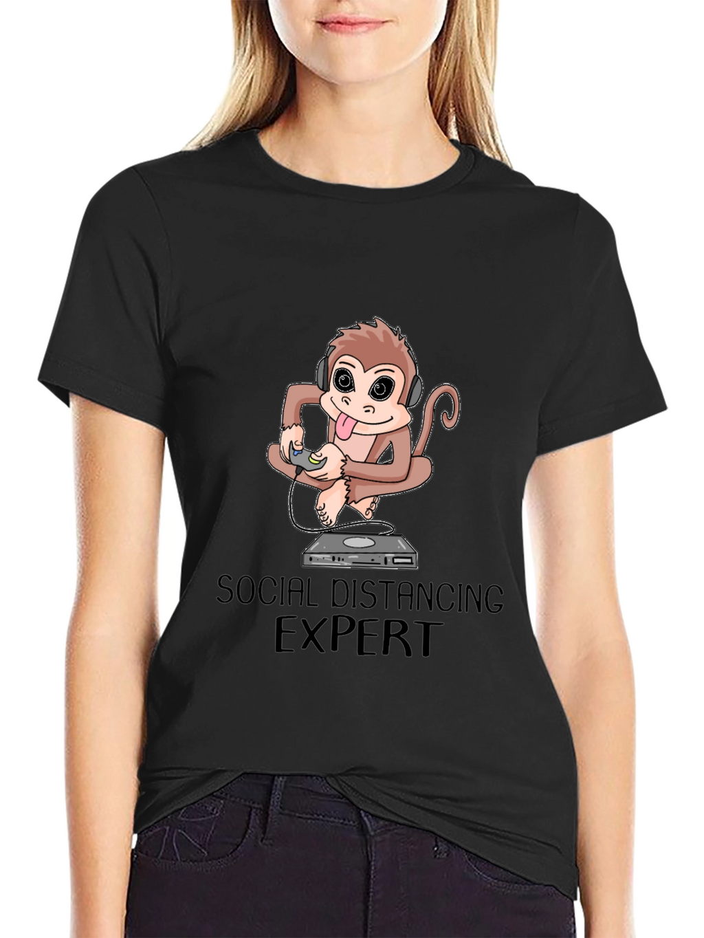 Social Distancing Expert Monkey Graphic Tee