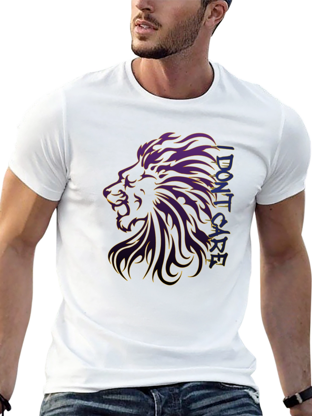 Lion Graphic Print Black T-Shirt