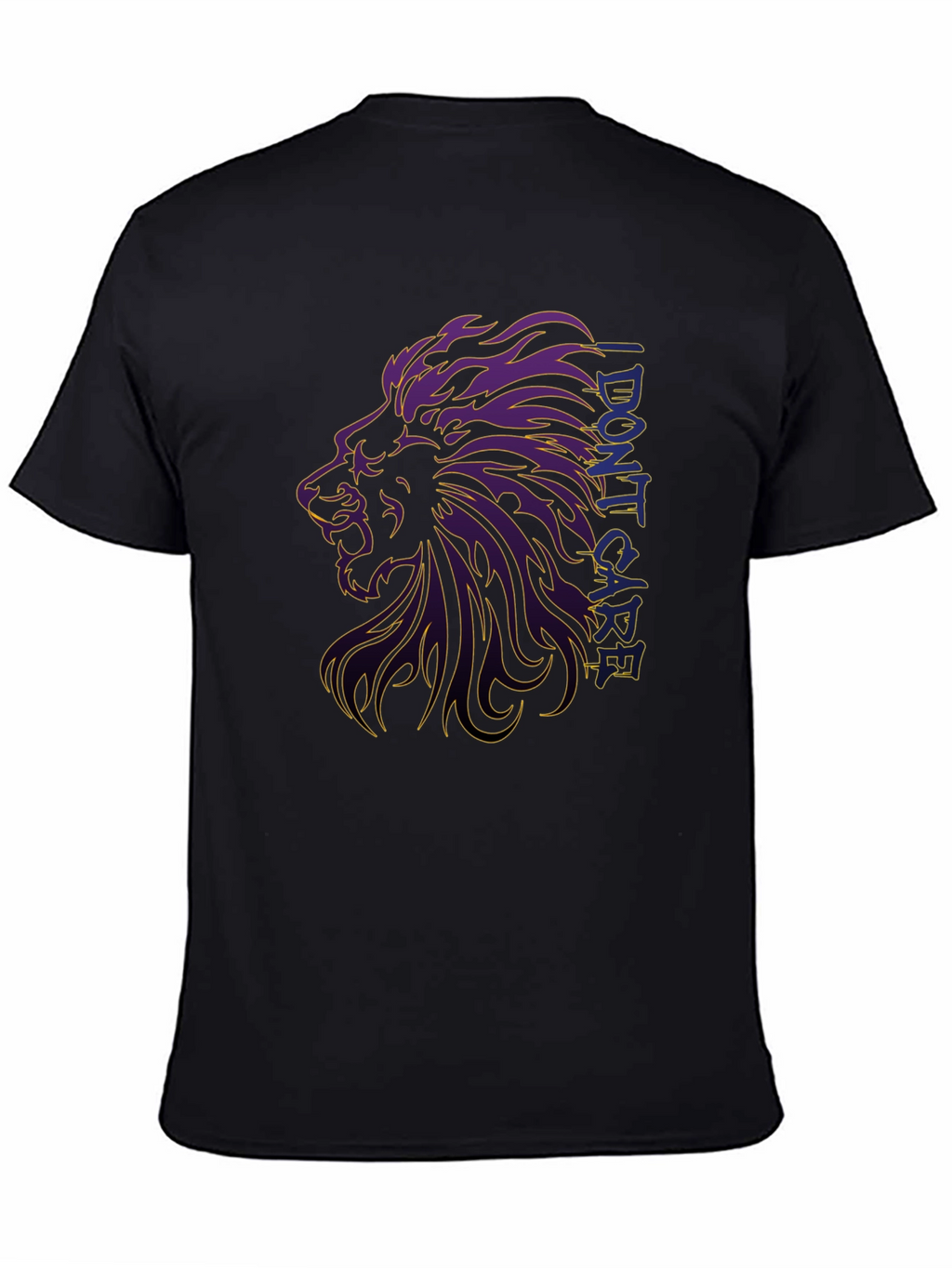Lion Graphic Print Black T-Shirt