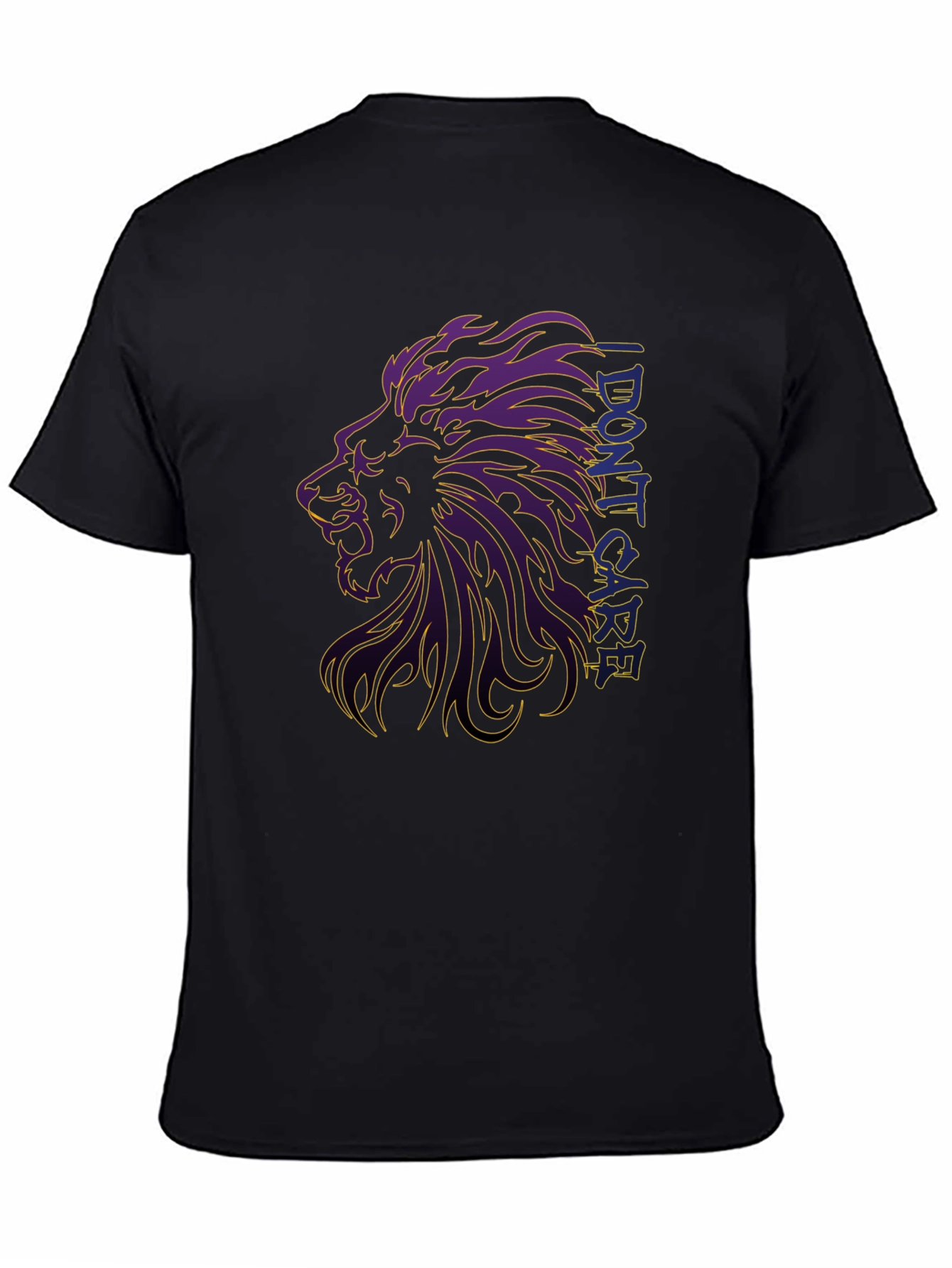 Lion Graphic Print Black T-Shirt