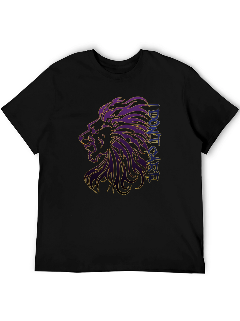 Lion Graphic Print Black T-Shirt