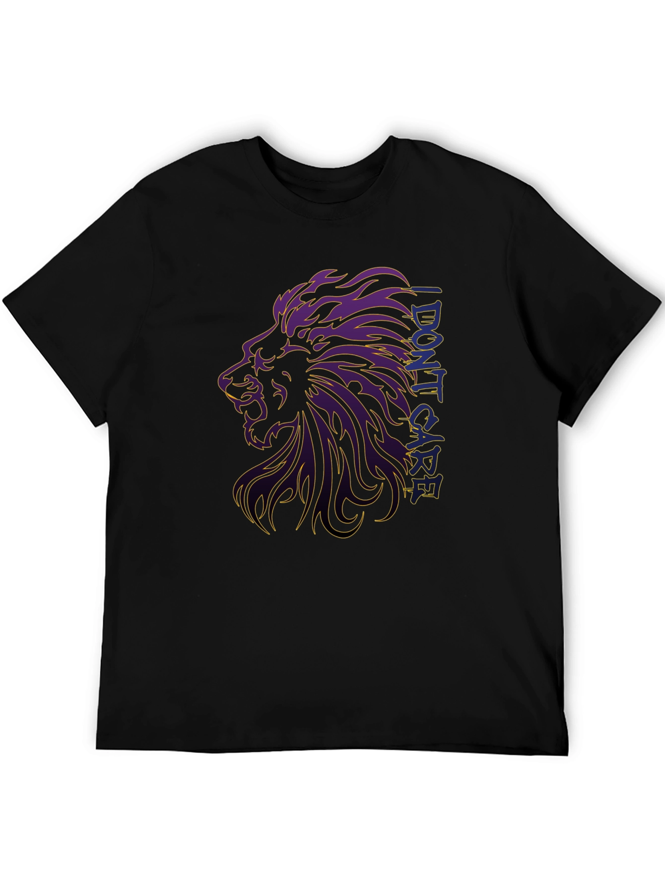 Lion Graphic Print Black T-Shirt