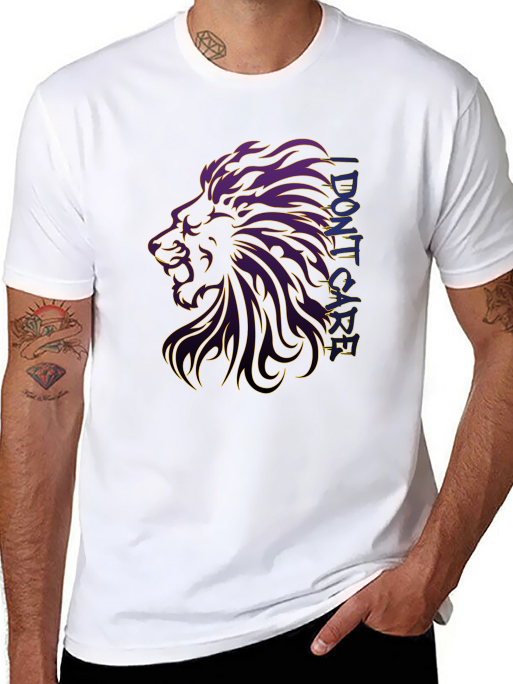 Lion Graphic Print Black T-Shirt