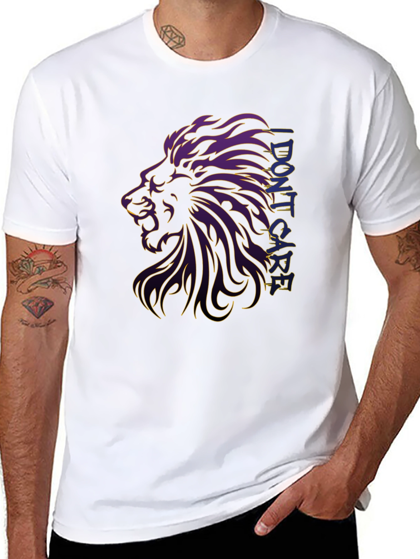Lion Graphic Print Black T-Shirt