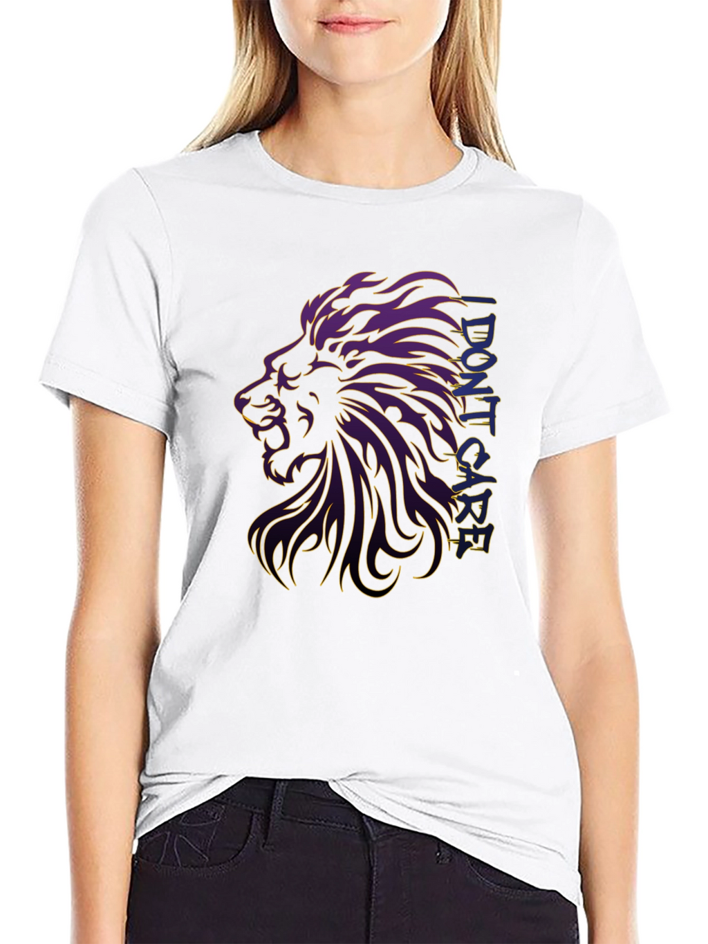 Lion Graphic Print Black T-Shirt
