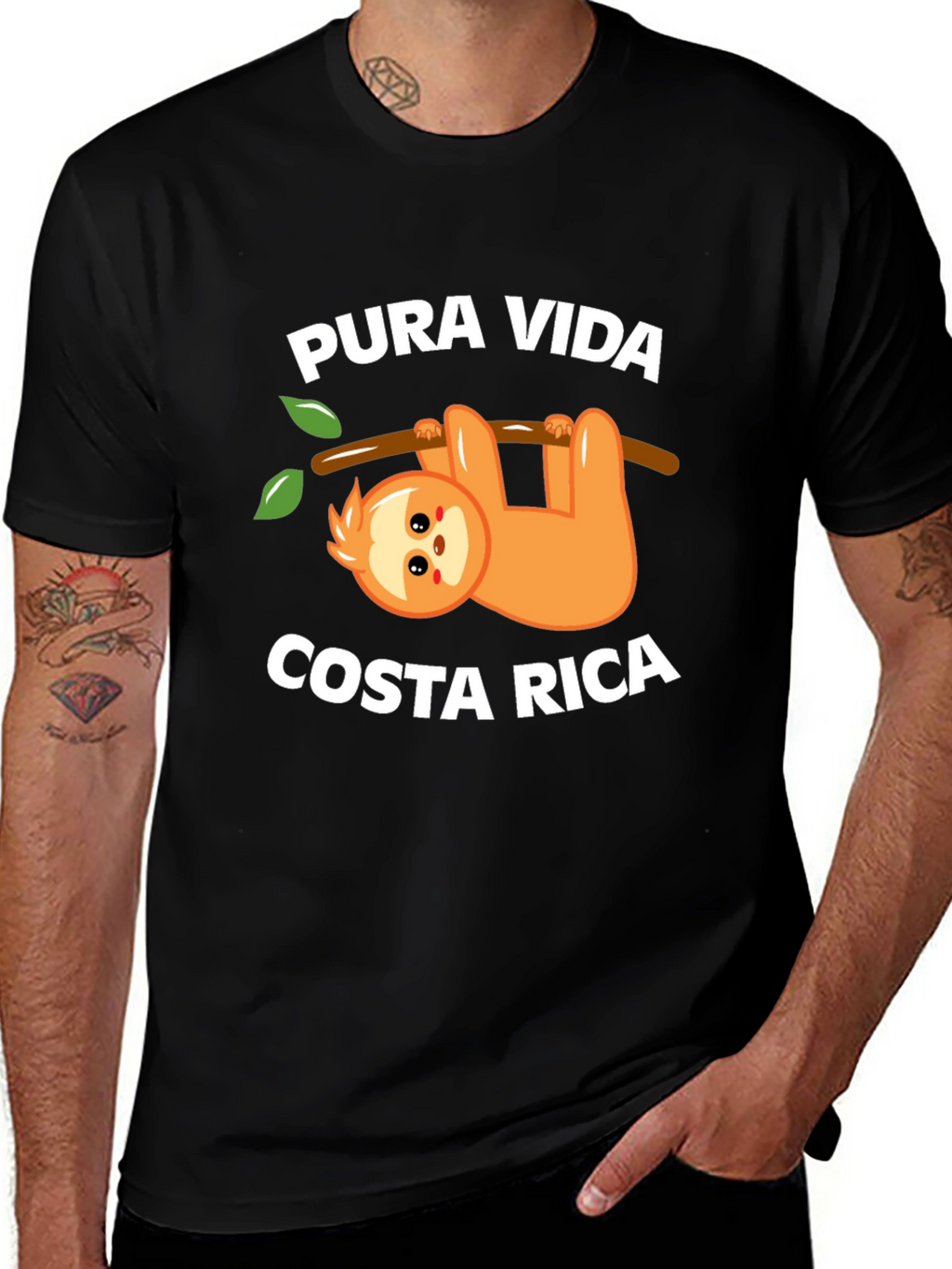 Pura Vida Costa Rica Sloth Graphic T-Shirt