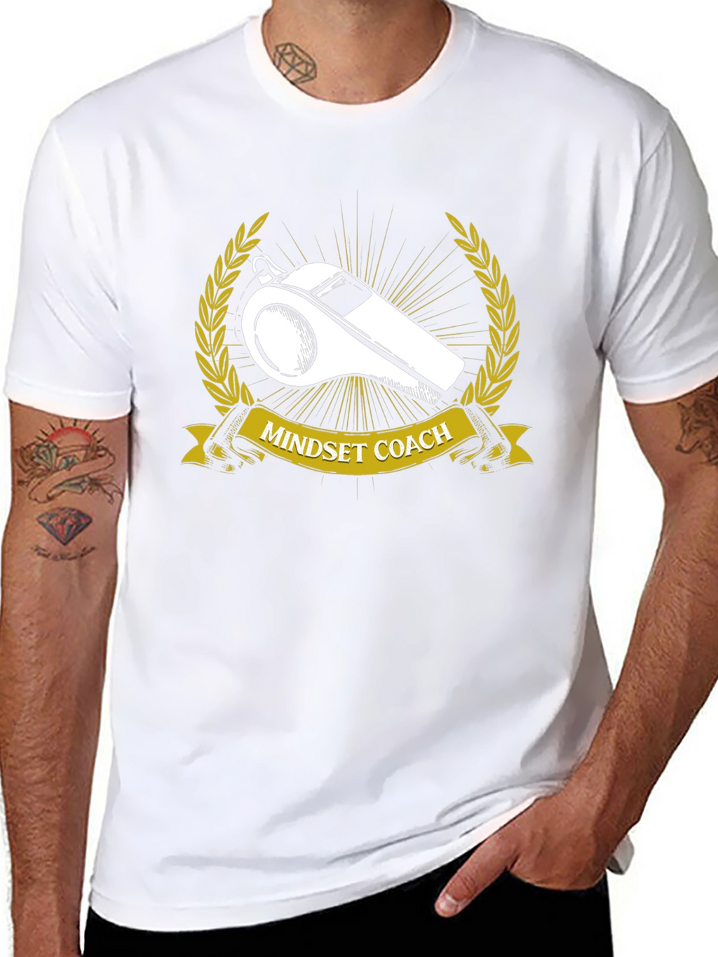 Mindset Coach T-Shirt: Motivational Whistle Design