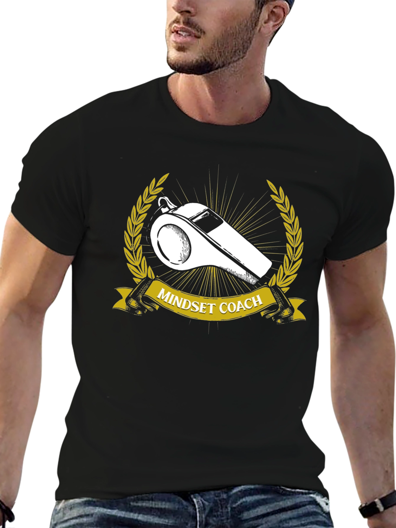 Mindset Coach T-Shirt: Motivational Whistle Design