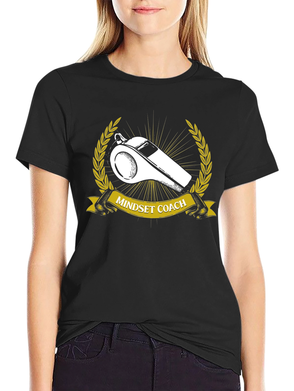 Mindset Coach T-Shirt: Motivational Whistle Design