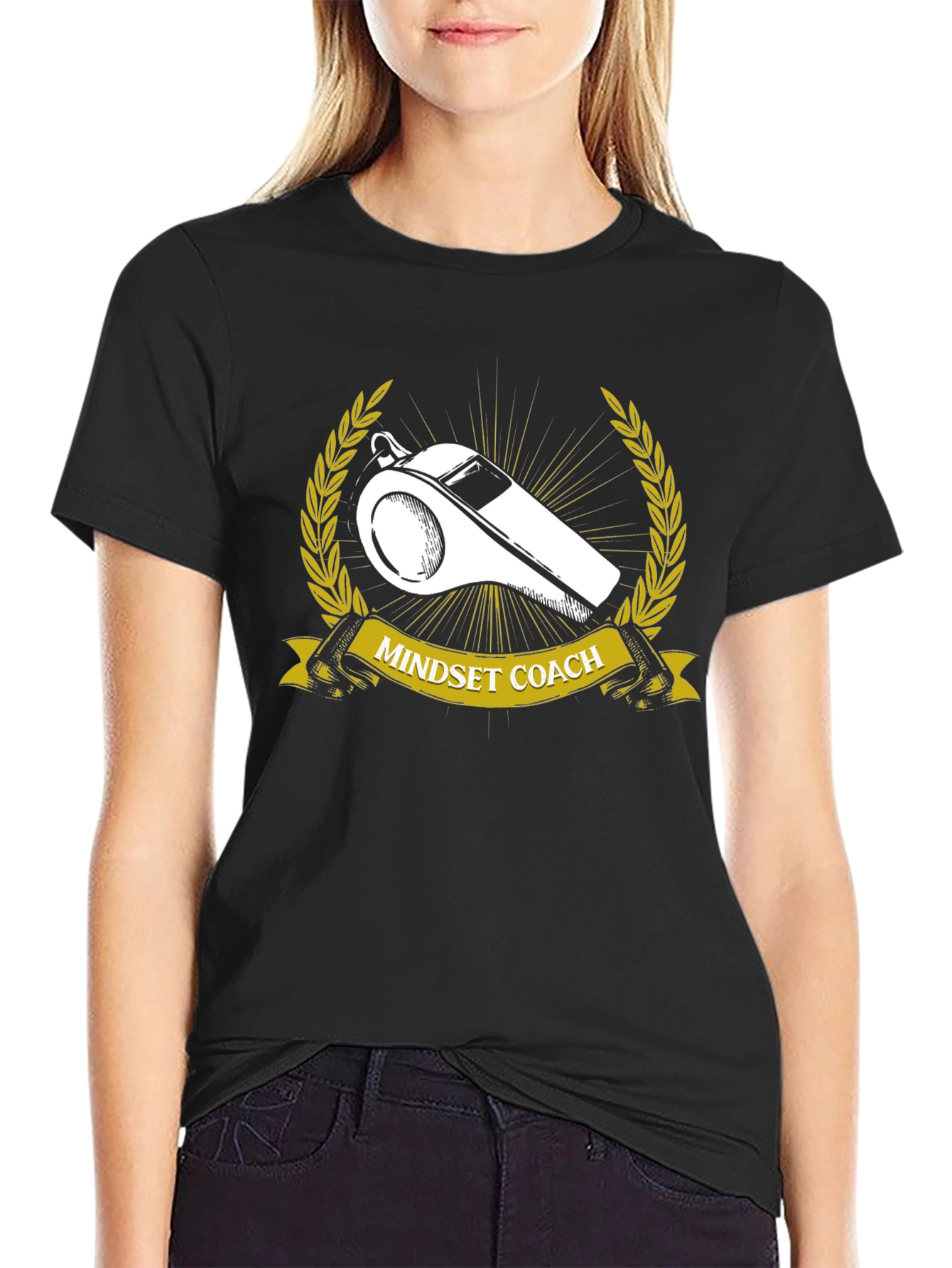 Mindset Coach T-Shirt: Motivational Whistle Design