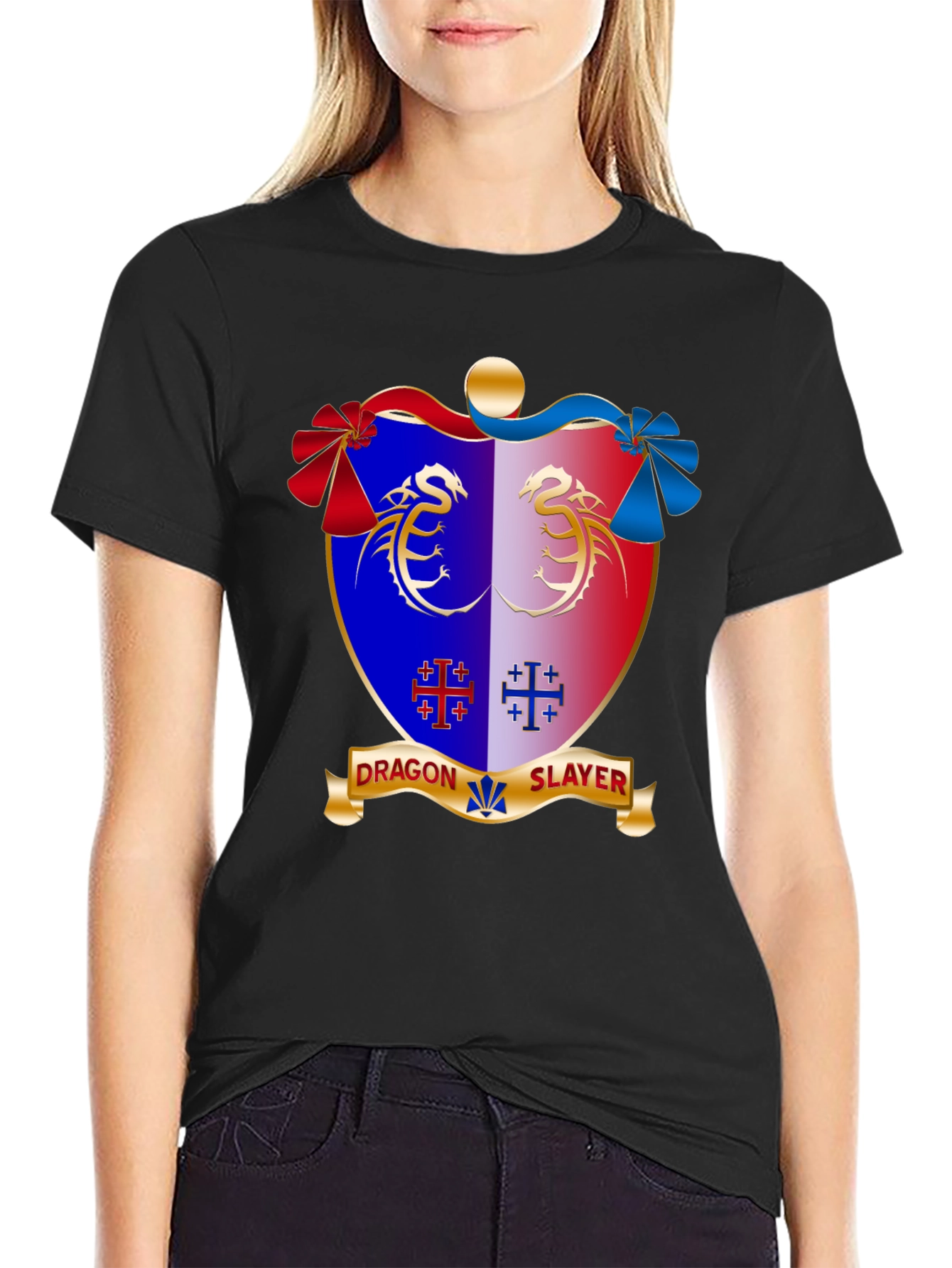 Dragon Slayer Crest Black T-Shirt