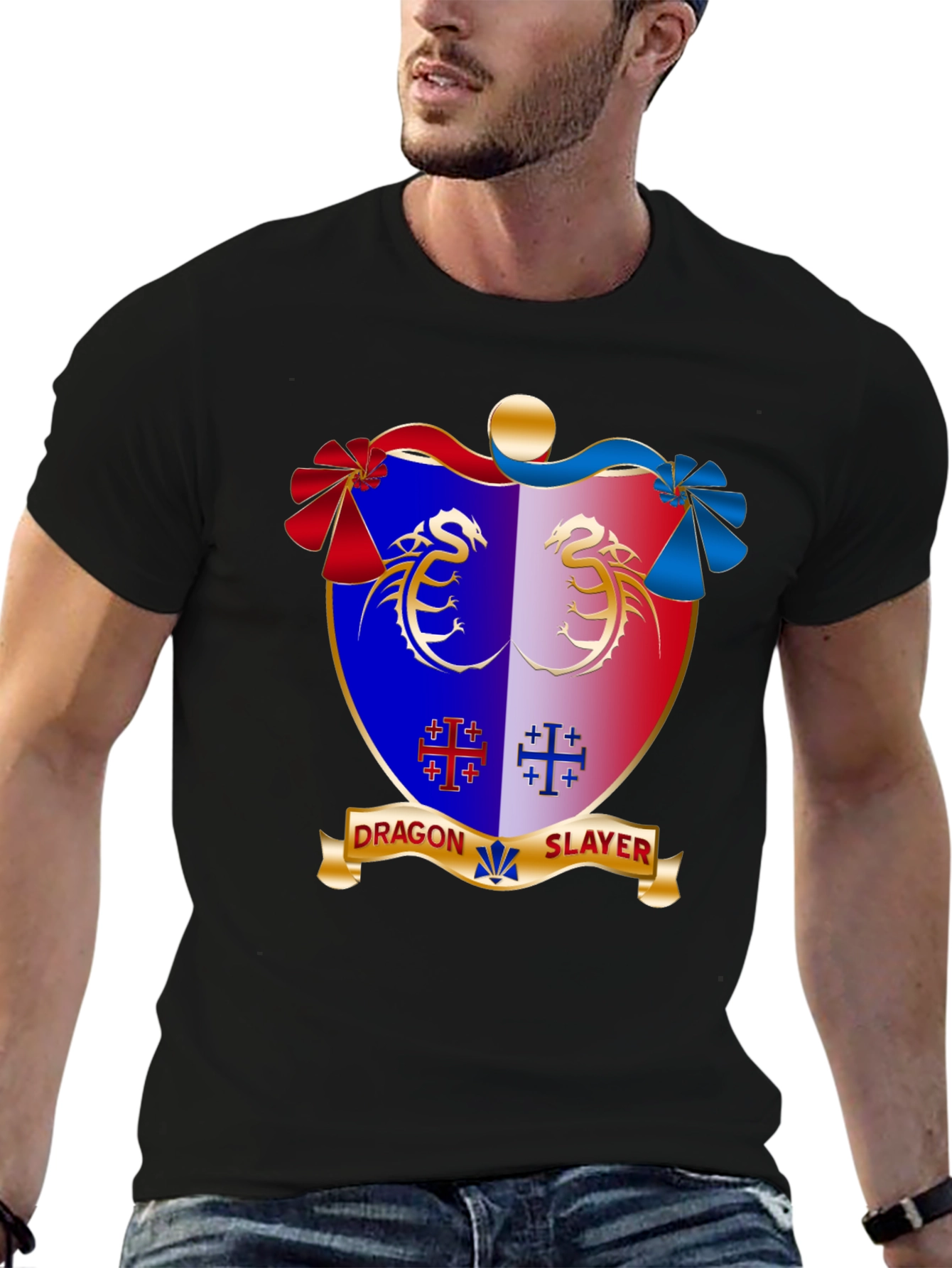Dragon Slayer Crest Black T-Shirt