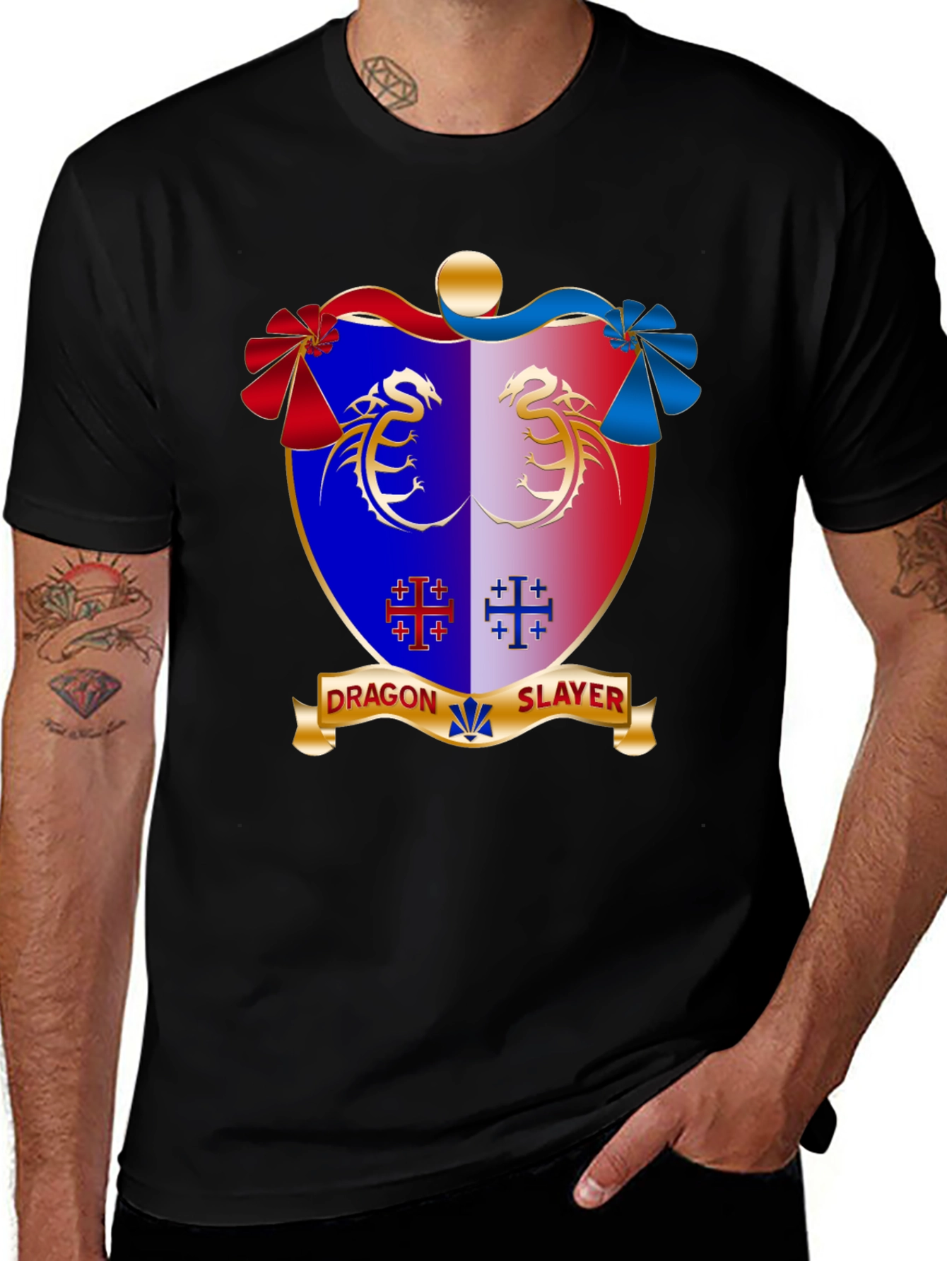 Dragon Slayer Crest Black T-Shirt