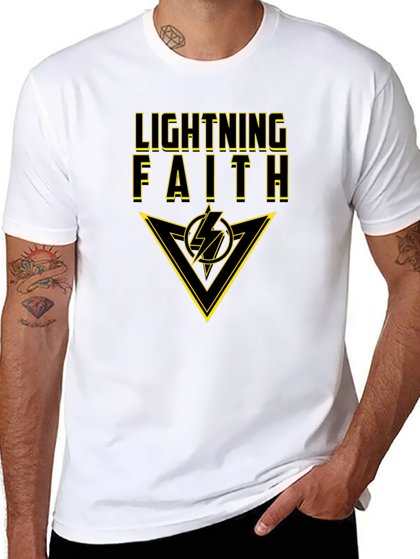 Lightning Faith Black T-Shirt - Bold Graphic Tee