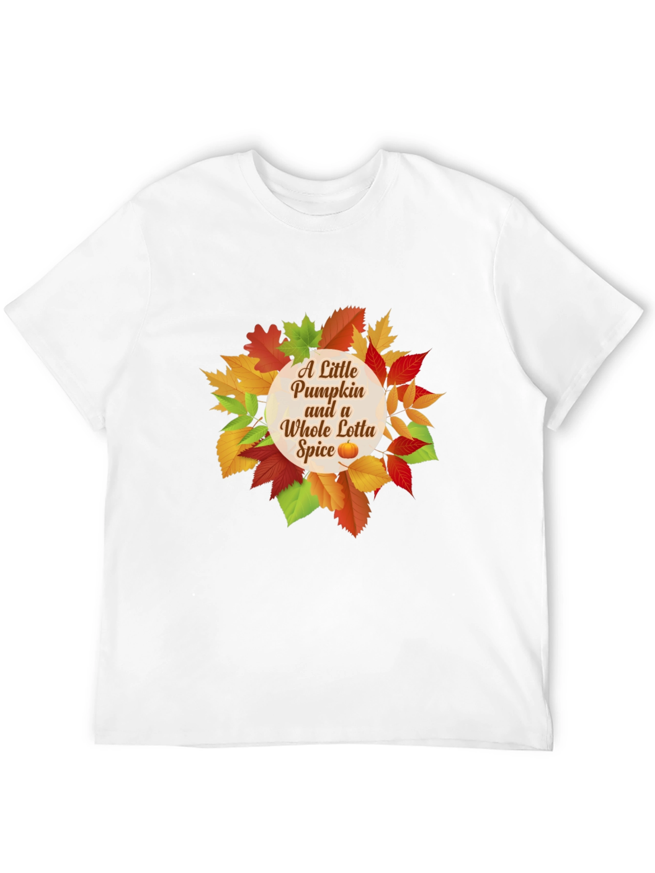 Pumpkin Spice T-Shirt - Autumn Leaves Design