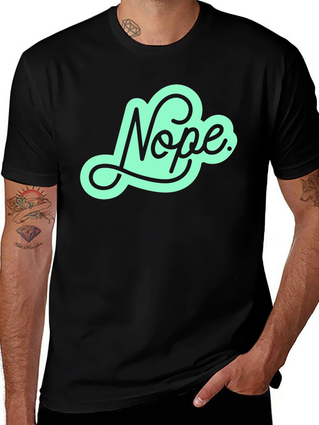 Nope Graphic Tee - Mens Black T-Shirt