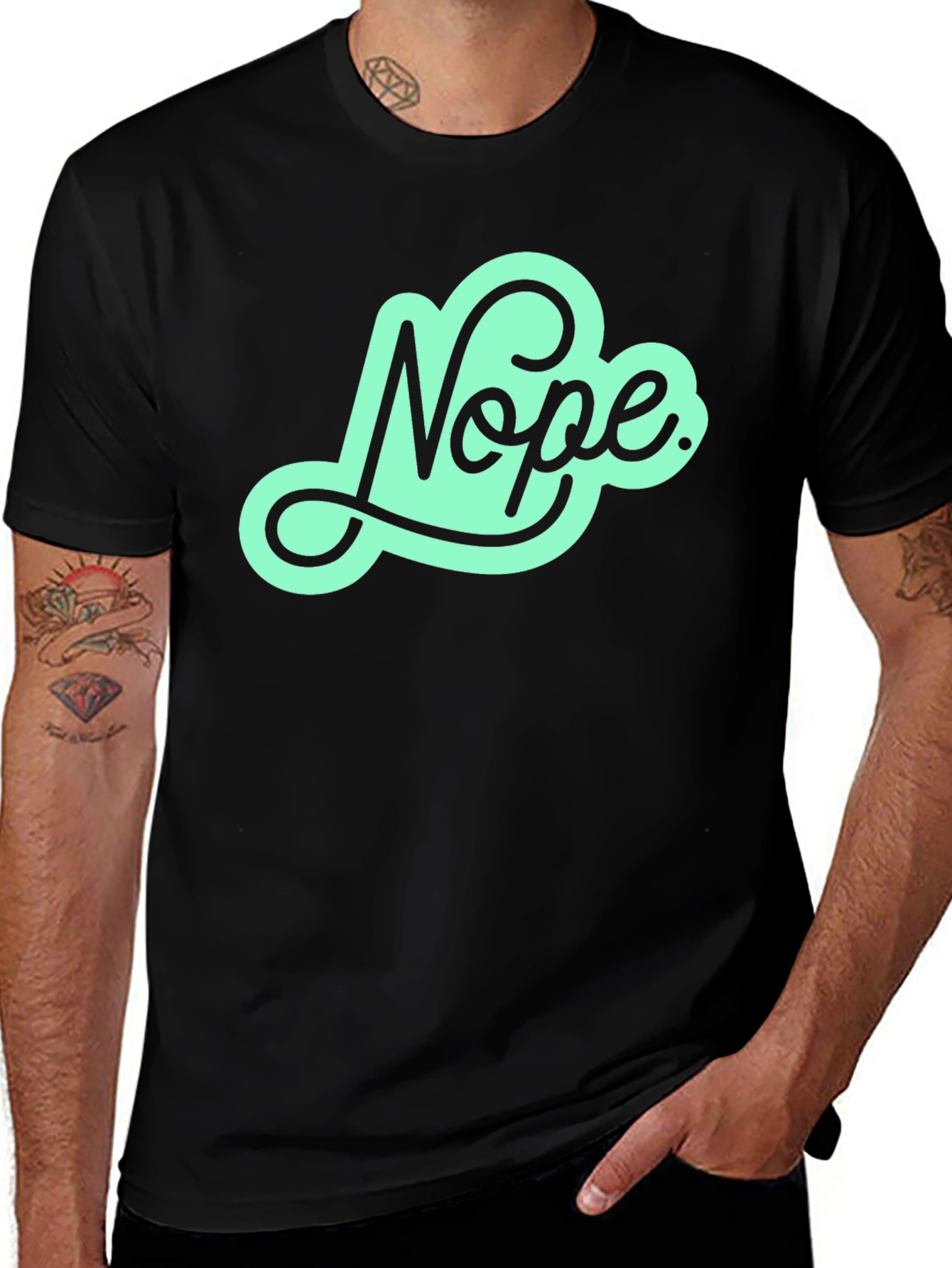 Nope Graphic Tee - Mens Black T-Shirt