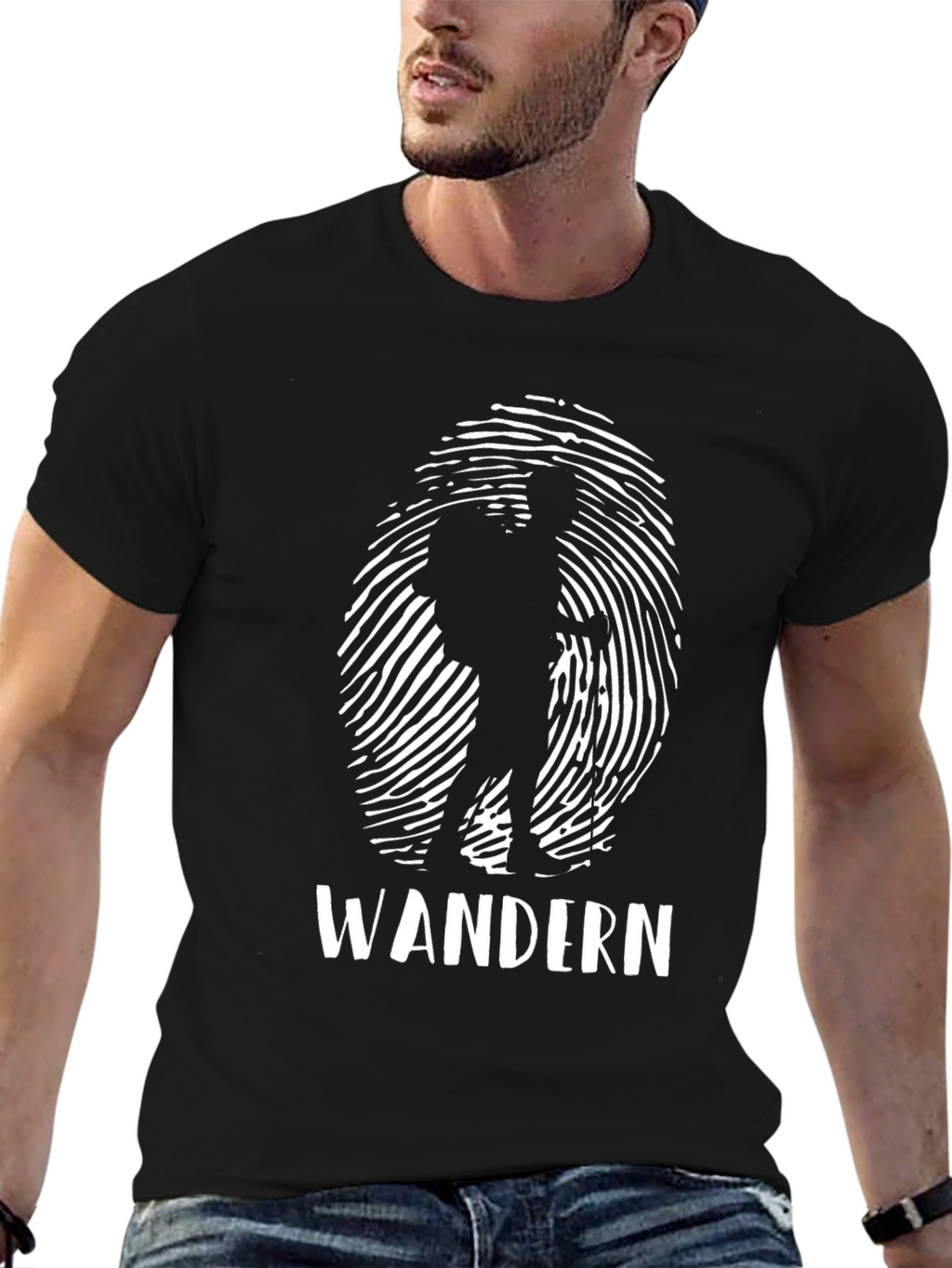 Wandern Hiking T-Shirt - Black Outdoor Adventure Tee
