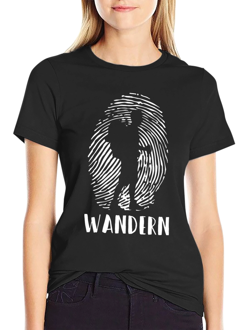 Wandern Hiking T-Shirt - Black Outdoor Adventure Tee