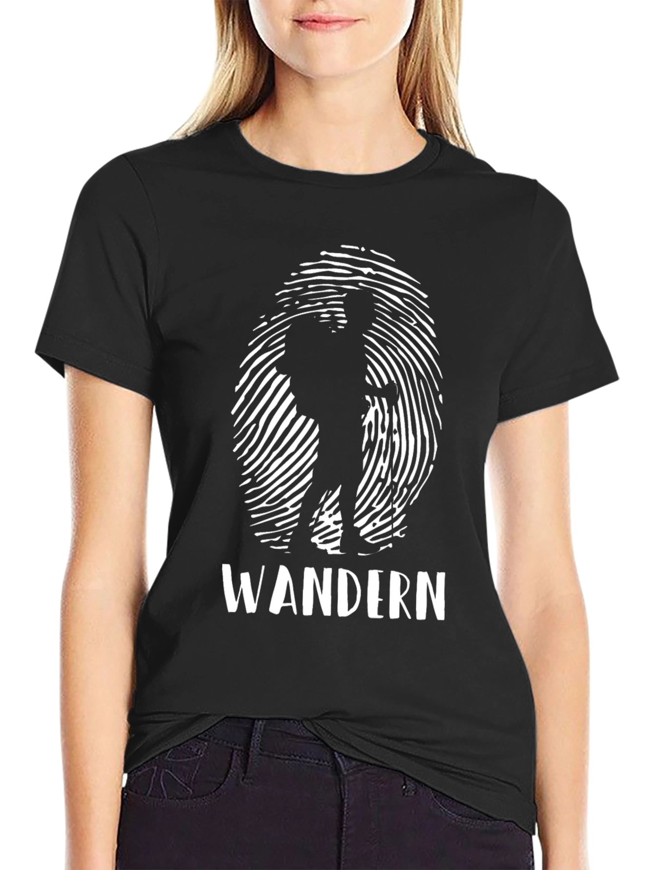 Wandern Hiking T-Shirt - Black Outdoor Adventure Tee