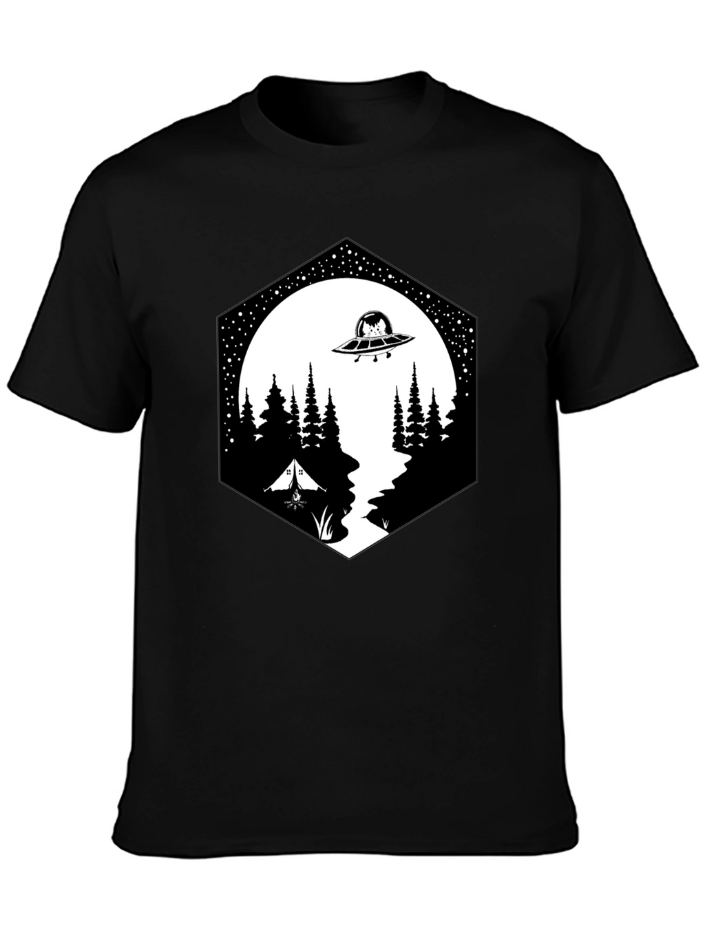Alien Abduction Camping Graphic Tee