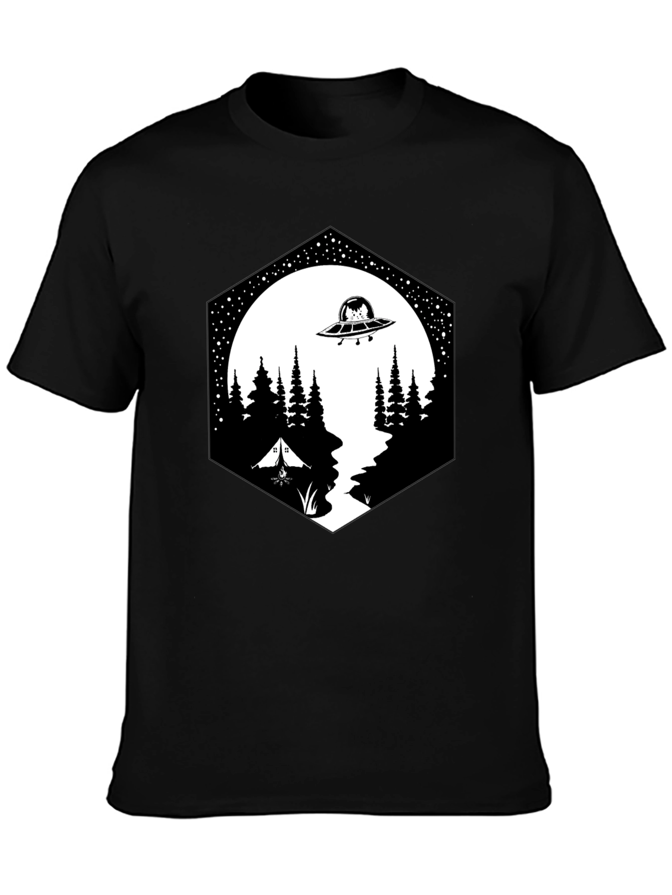 Alien Abduction Camping Graphic Tee