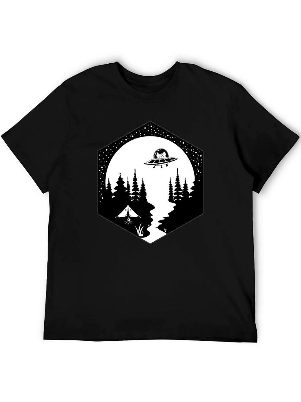 Alien Abduction Camping Graphic Tee
