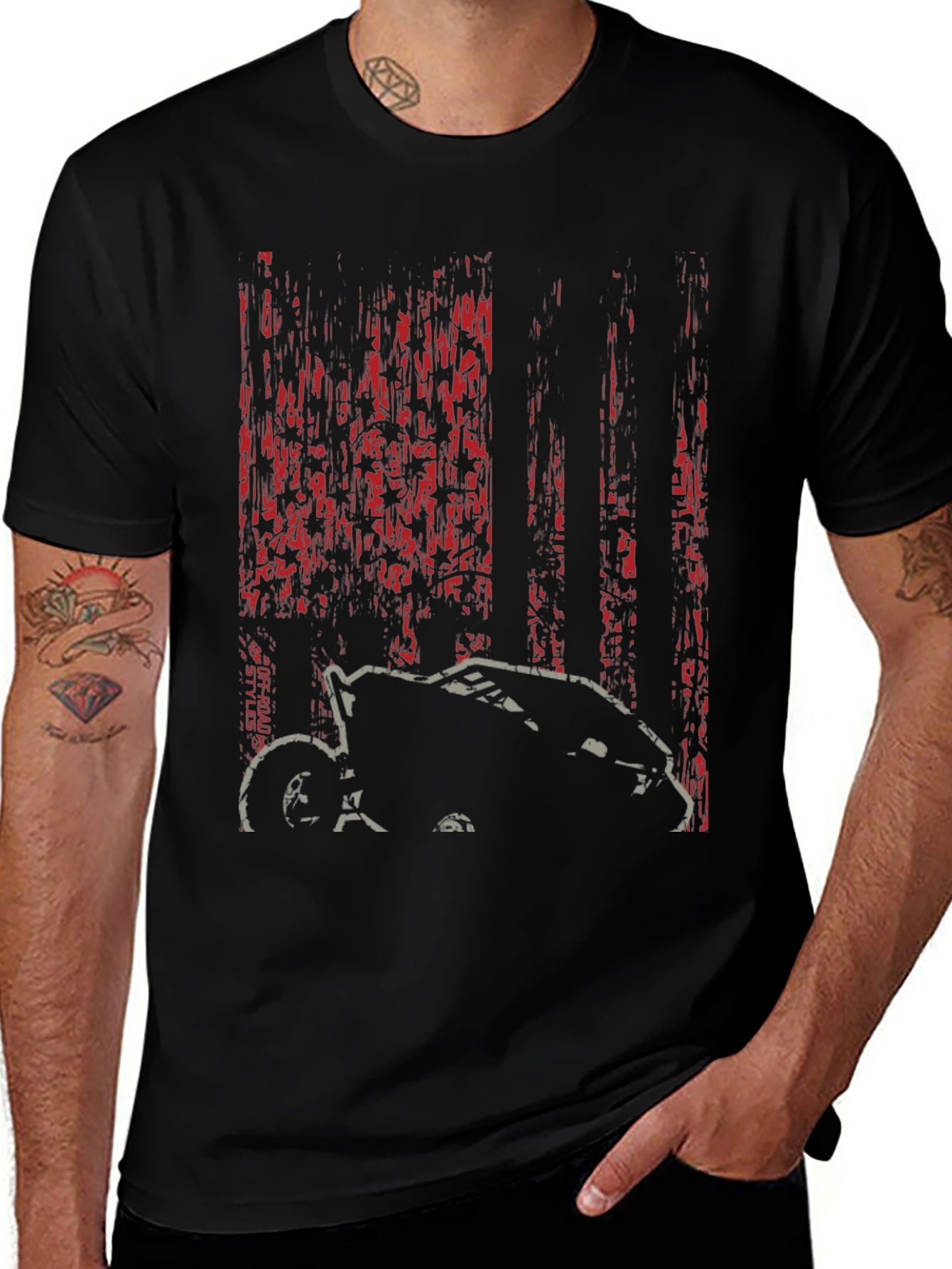 Off-Road Styles Black Graphic T-Shirt