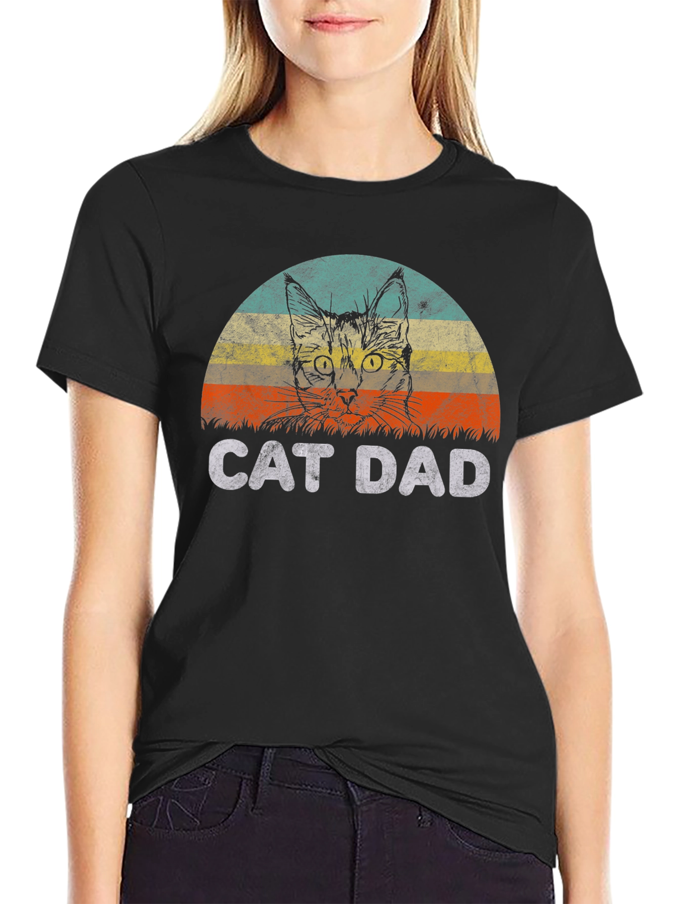 Cat Dad Graphic T-Shirt - Vintage Style