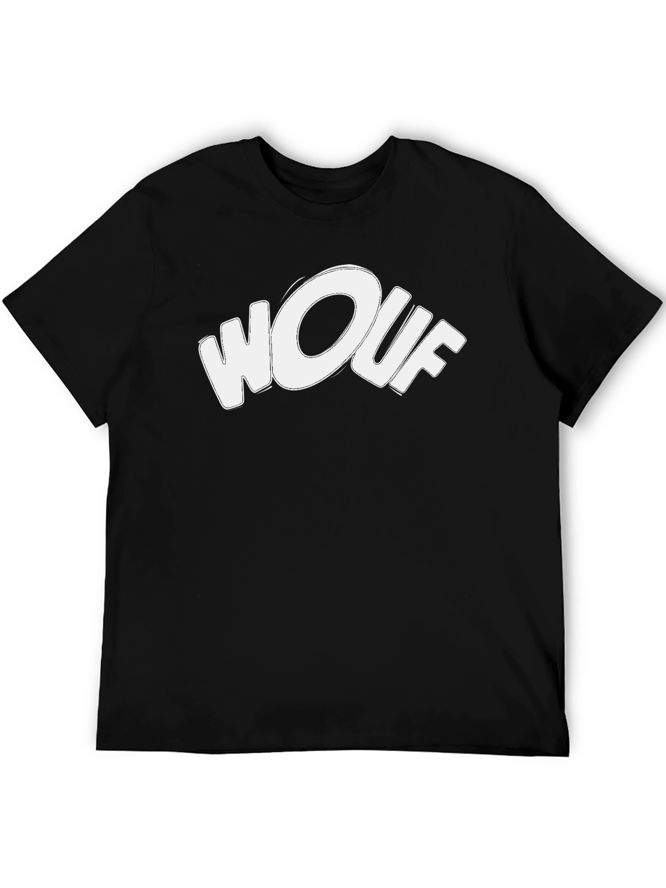 Wouf Graphic Tee - Stylish Black Cotton T-Shirt