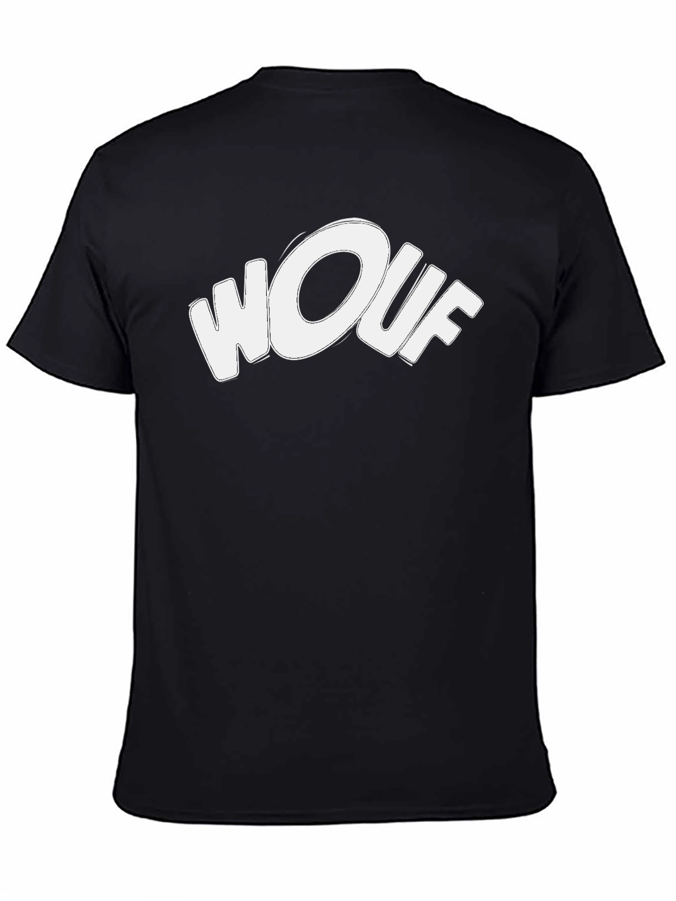Wouf Graphic Tee - Stylish Black Cotton T-Shirt