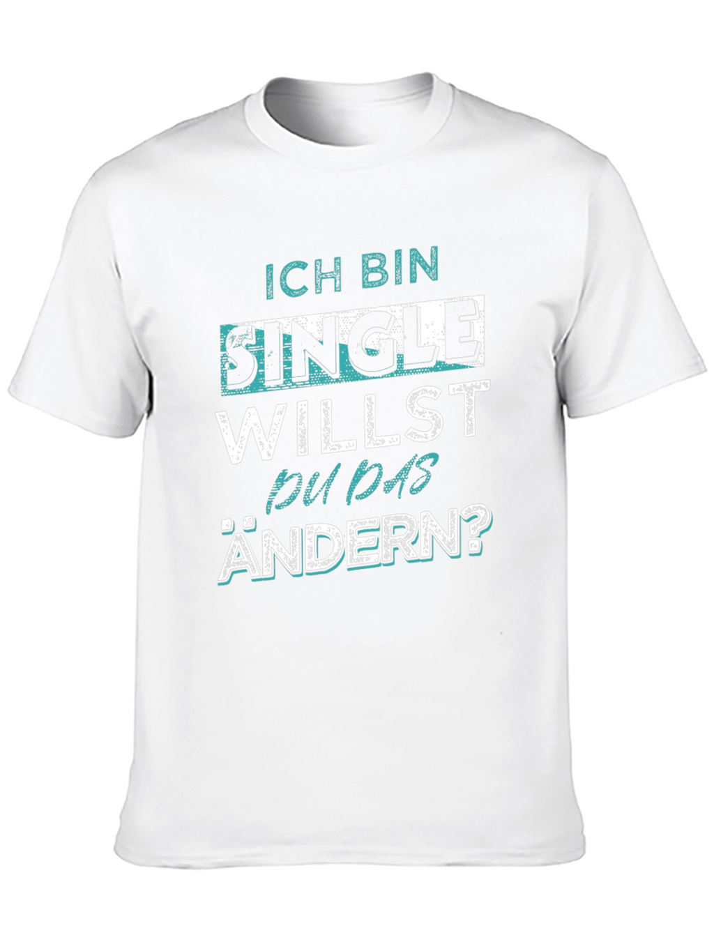 Ich Bin Single Mens Black Graphic T-Shirt