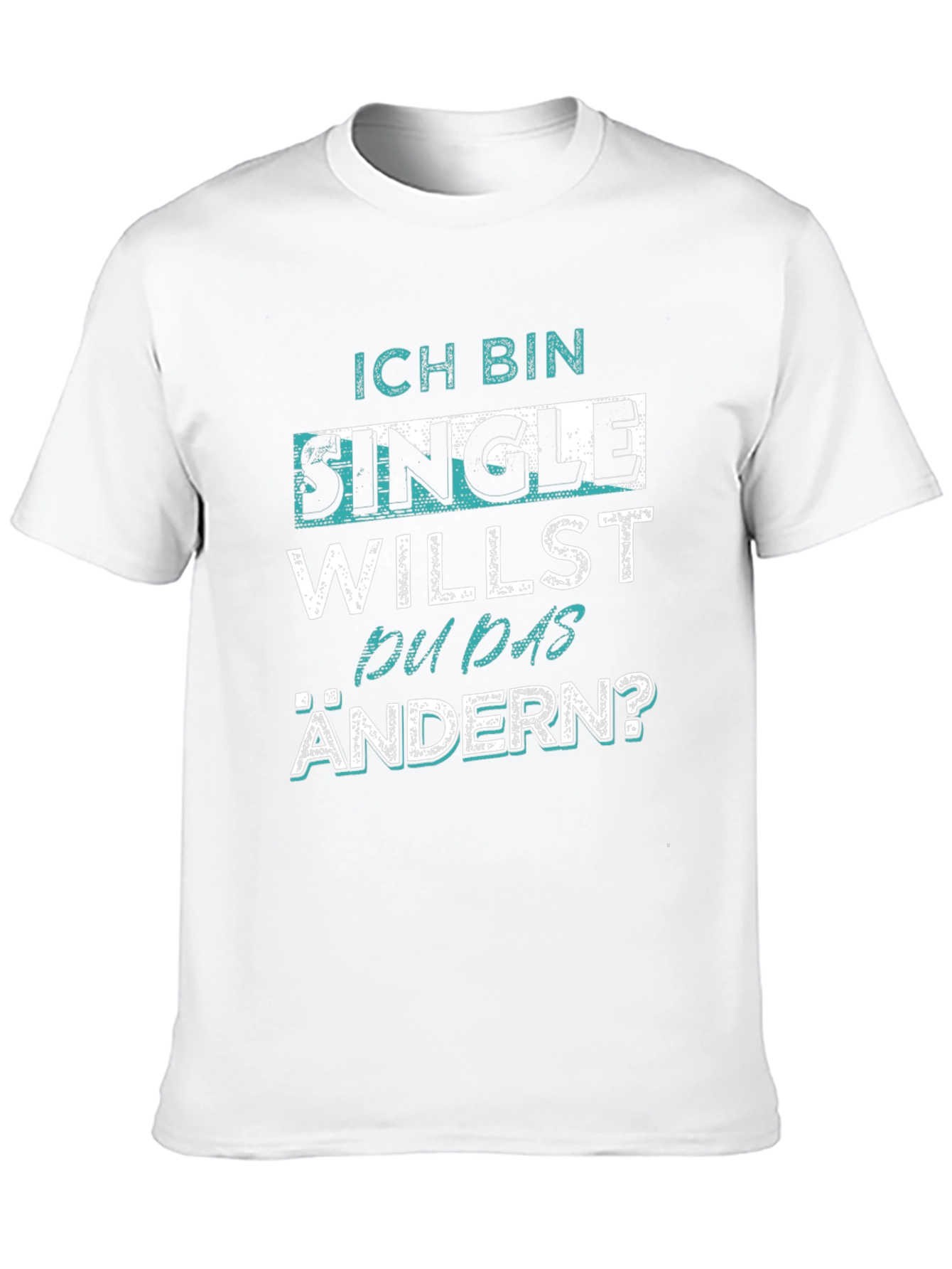 Ich Bin Single Mens Black Graphic T-Shirt
