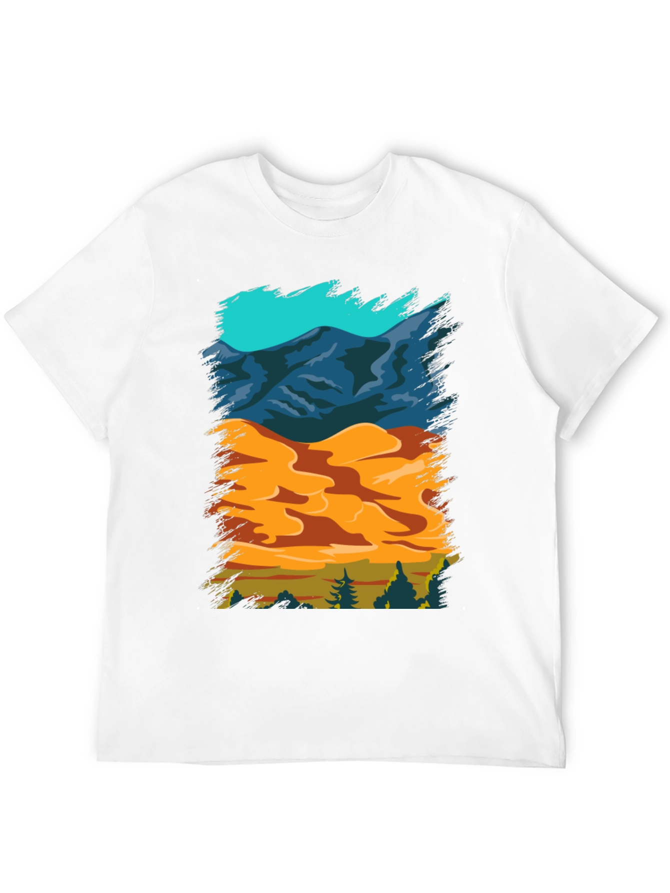 Nature Scene Graphic Tee - Mountain Sand Forest