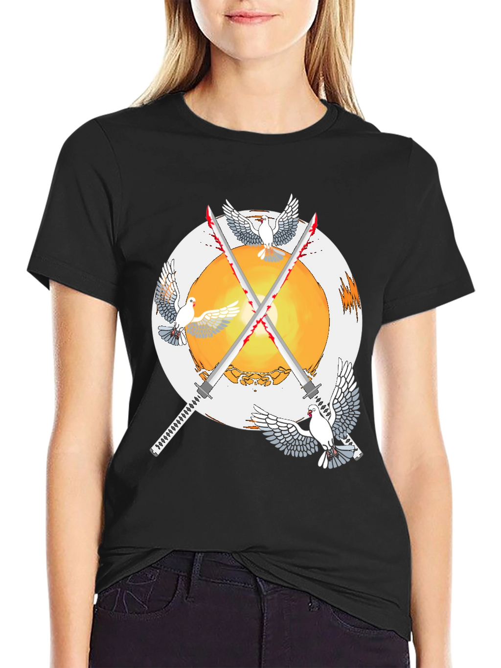 Doves and Swords Graphic T-Shirt