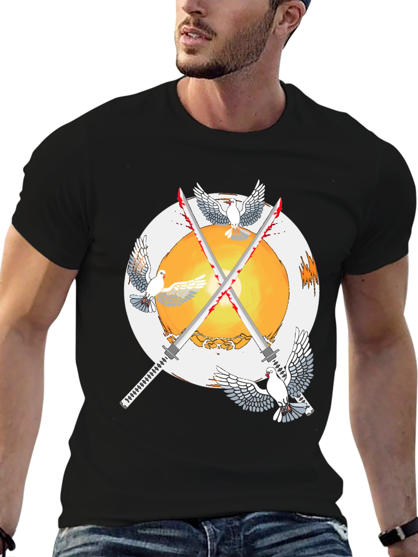 Doves and Swords Graphic T-Shirt