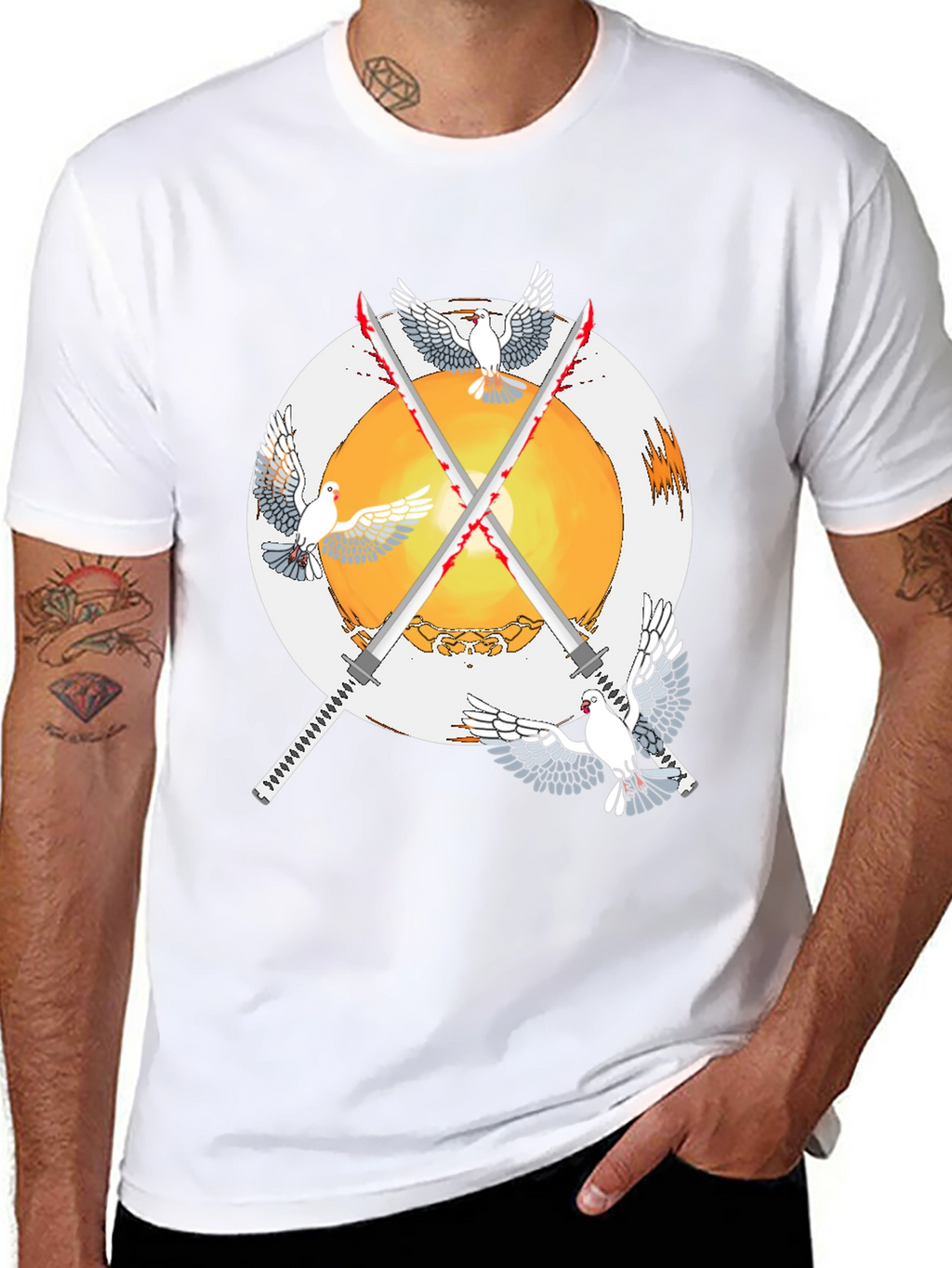 Doves and Swords Graphic T-Shirt