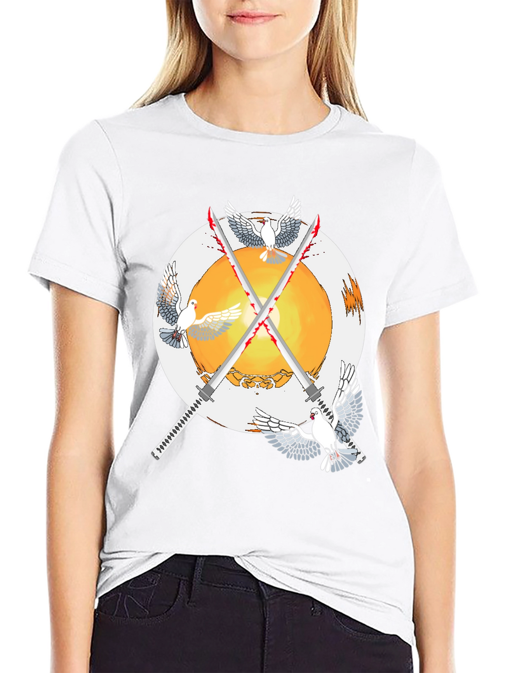 Doves and Swords Graphic T-Shirt