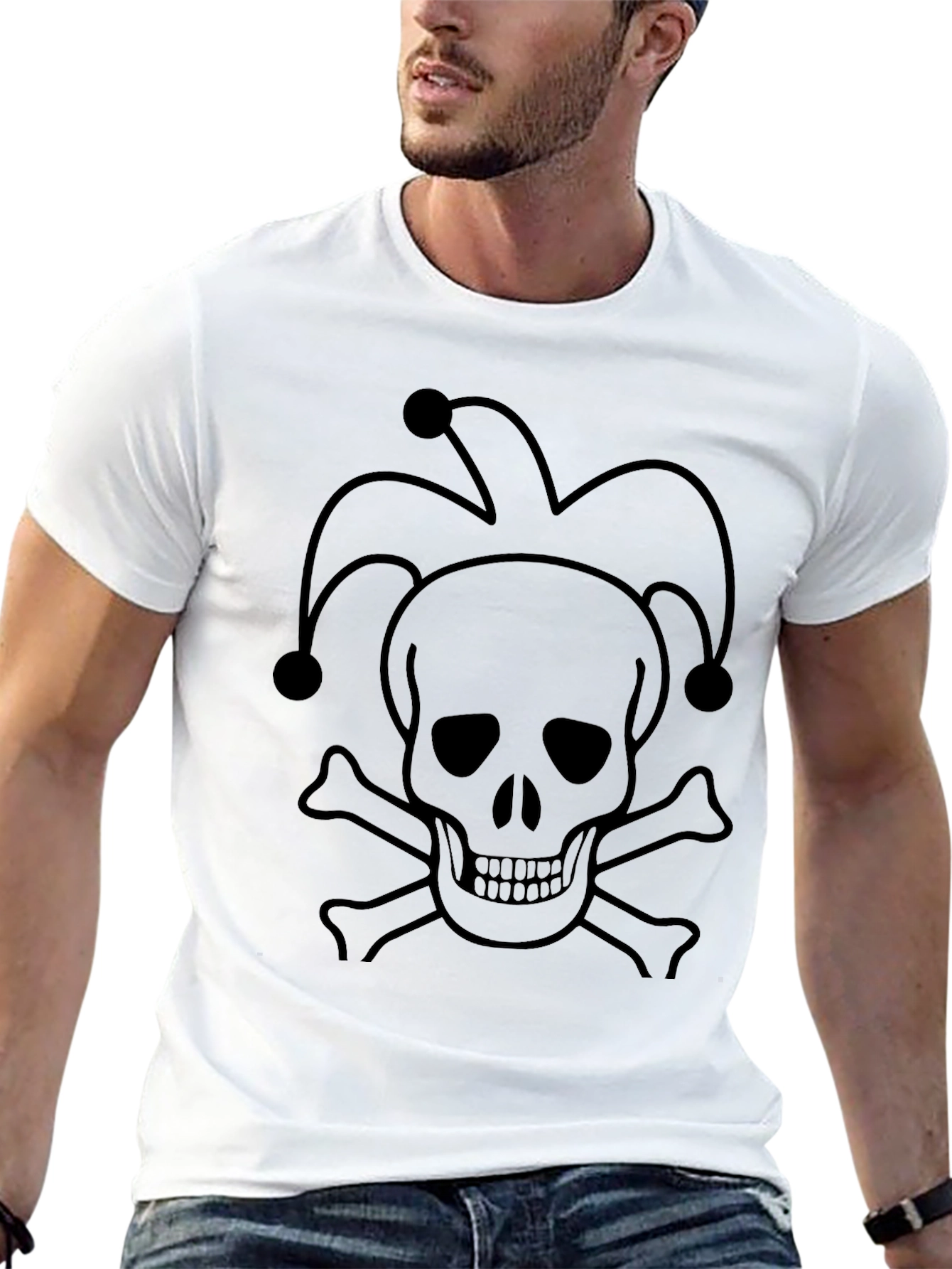 Skull Jester T-Shirt - Black Graphic Tee
