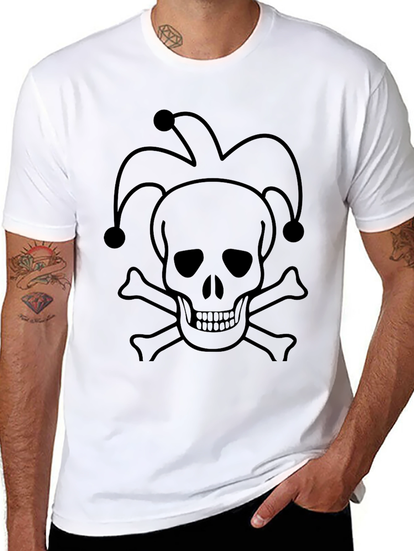 Skull Jester T-Shirt - Black Graphic Tee