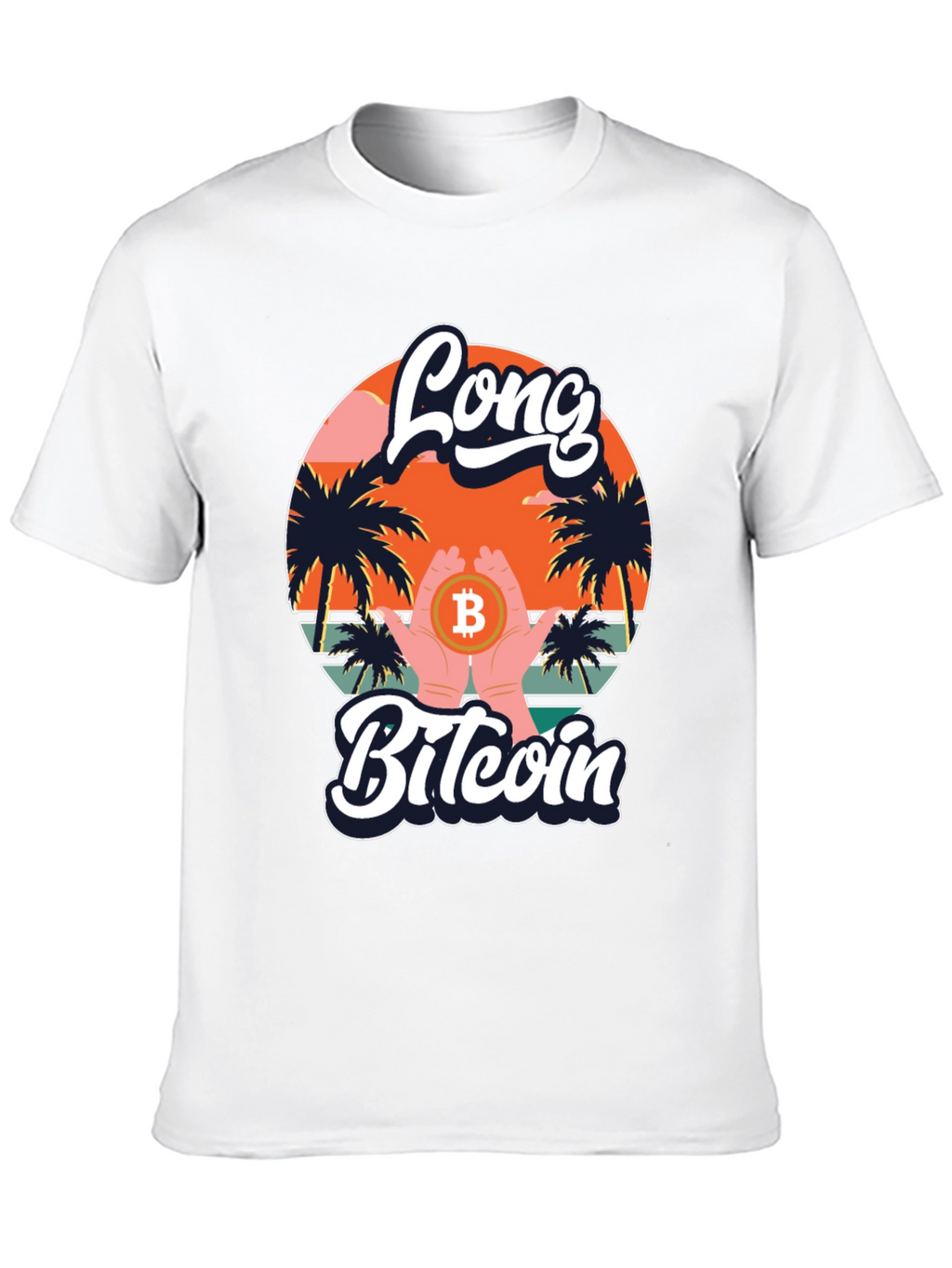 Long Bitcoin T-Shirt Crypto Design