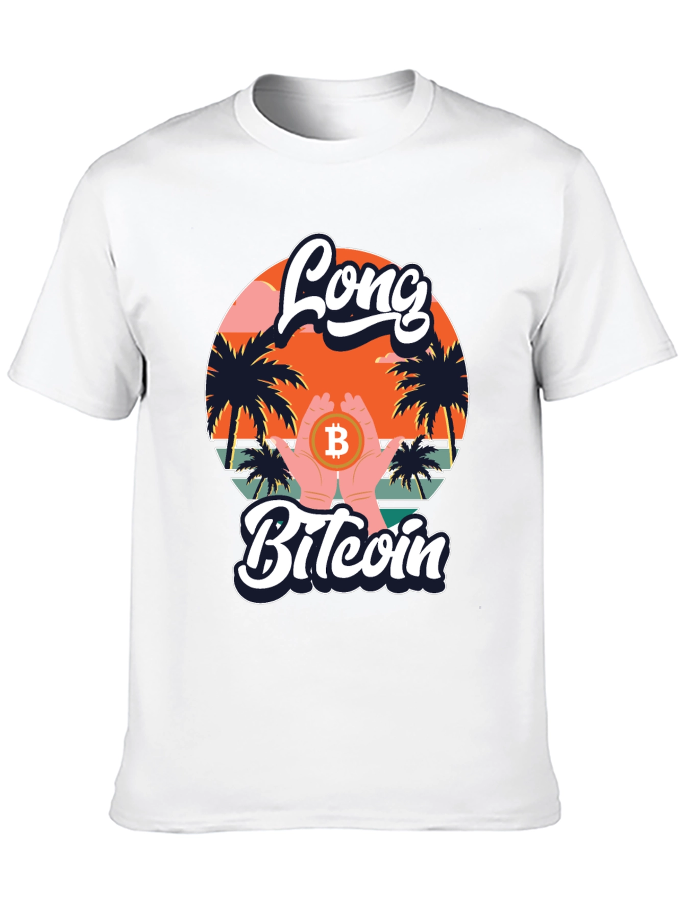 Long Bitcoin T-Shirt Crypto Design