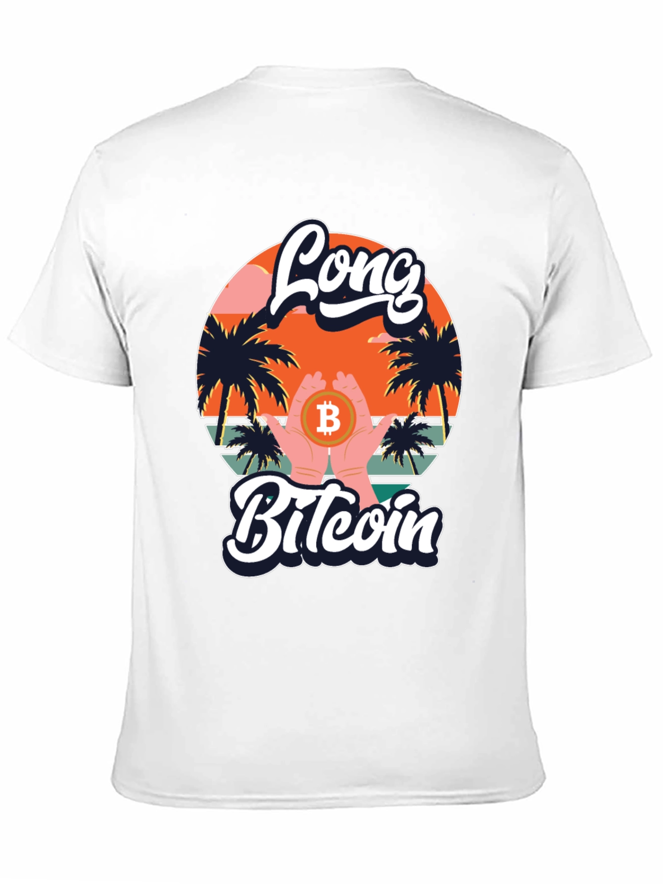 Long Bitcoin T-Shirt Crypto Design