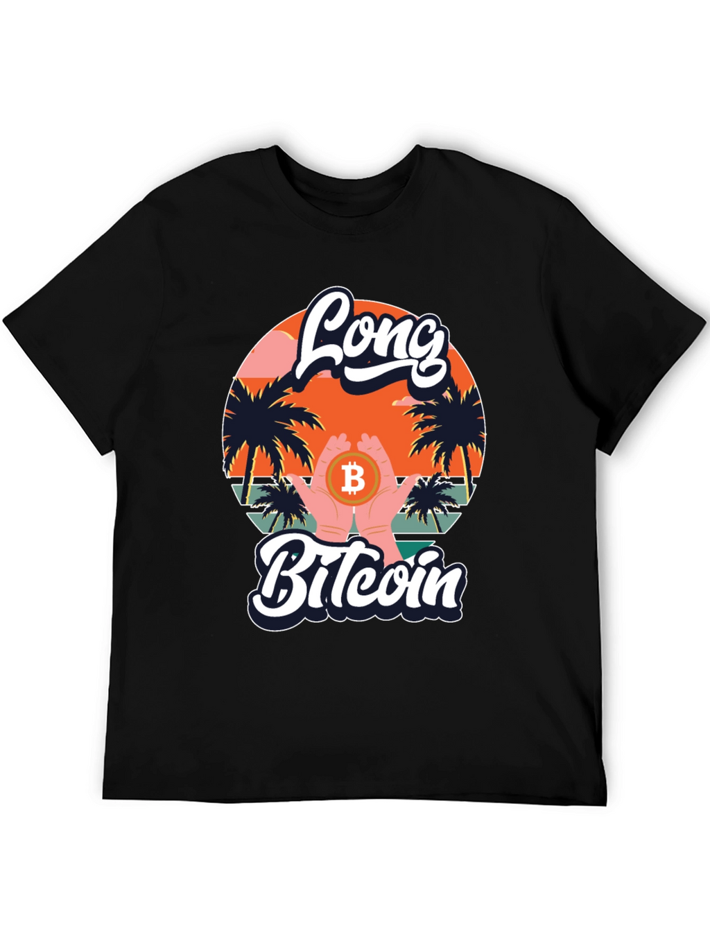 Long Bitcoin T-Shirt Crypto Design