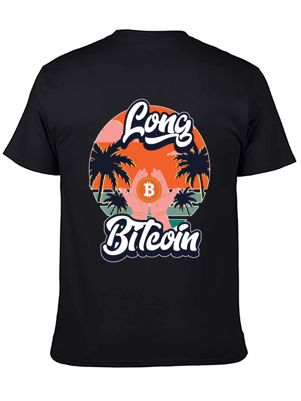 Long Bitcoin T-Shirt Crypto Design