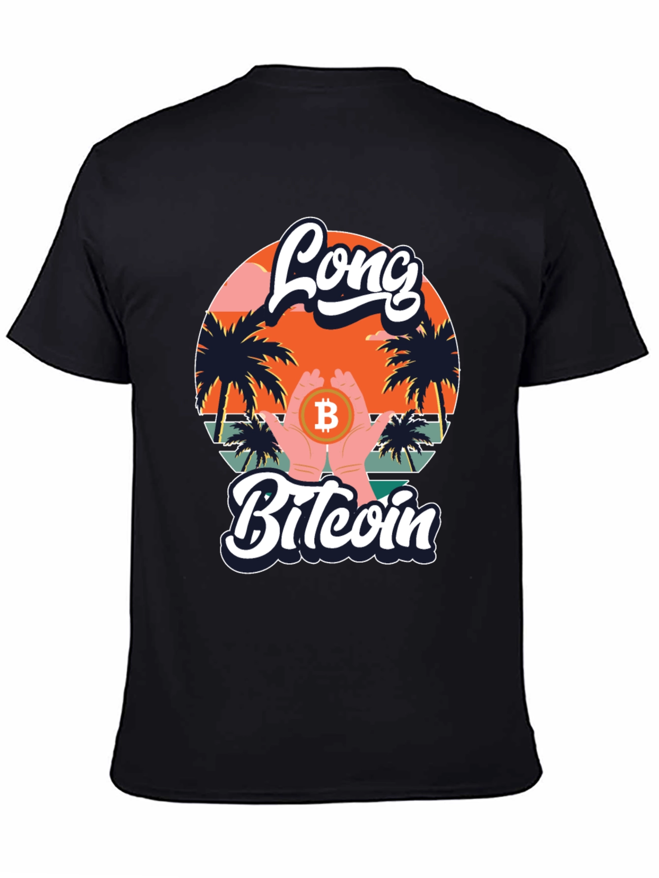 Long Bitcoin T-Shirt Crypto Design