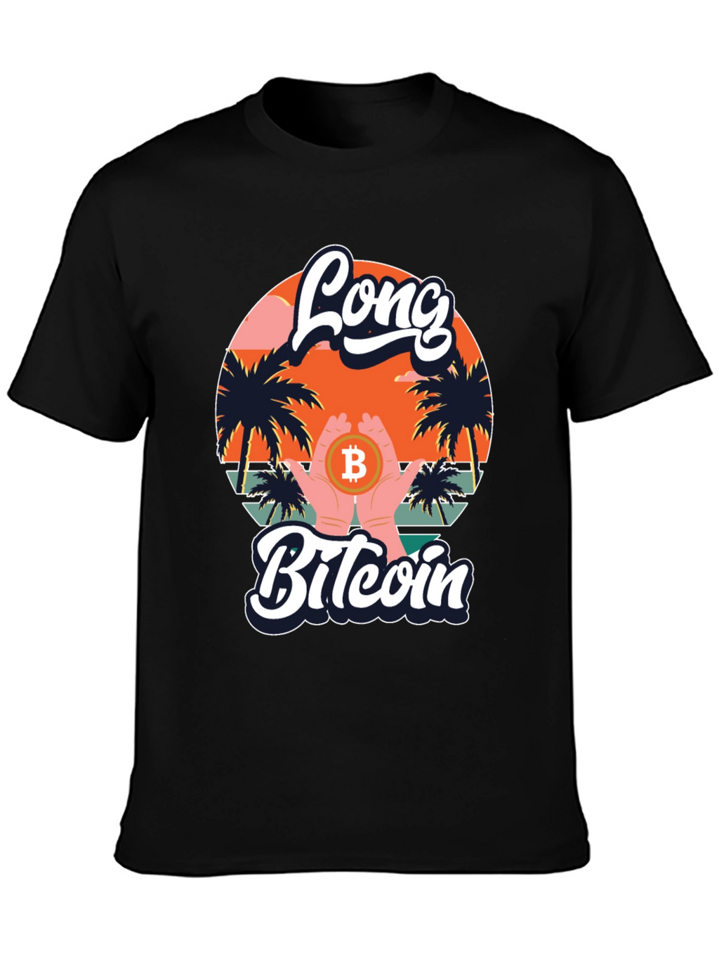 Long Bitcoin T-Shirt Crypto Design