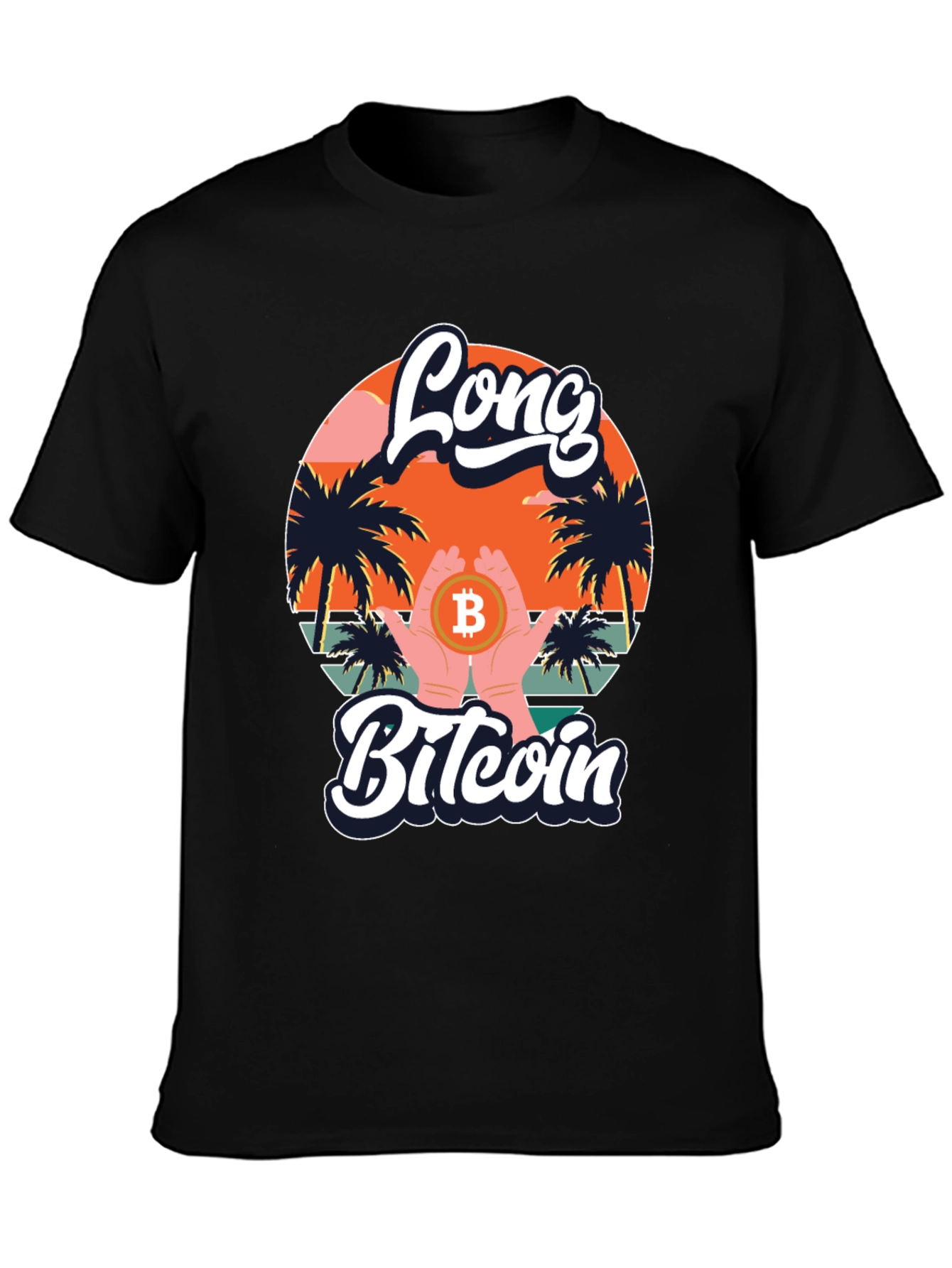 Long Bitcoin T-Shirt Crypto Design